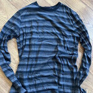 Men's Medium Vince Soft Long Sleeve Striped Tee Blue